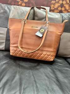 Bolso Tote de Cuero Genuino 100% para Mujer, Diseño Sólido, Cierre de Cremallera, Elegante, para Oficina o Fiesta, Bolso Personalizado con Cadena - Product Image 3