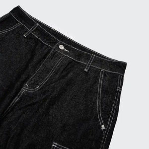 Dernier modèle de short en jean pour hommes avec broderie personnalisée en usine Short en jean de fitness ample personnalisé décontracté d'été respirant - Product Image 5