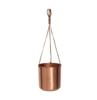Pot suspendu noir en métal avec corde en jute naturelle résistante, design moderne élégant, pot suspendu décoratif