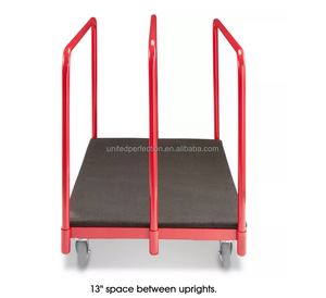 Chariot de manutention pour entrepôt, cadre en acier au carbone, panneau mural, plateau en contreplaqué, acier réglable, 3 poignées, chariot mobile à panneau plat - Product Image 6