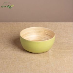 Bol en bambou filé enduit de couleur, design classique fait à la main, écologique, léger, non toxique, jetable pour un usage domestique - Product Image 2