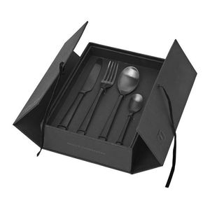 Ensemble de couverts d'hôtel en acier inoxydable noir, 4 pièces, couteau, fourchette et cuillère, fabriqué en Inde - Product Image 6