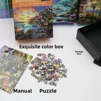 Fabricant de puzzles en bois DIY personnalisés Flower Hill |   501-1000 pièces de papier cartonné gris pour puzzle, vente en gros et cadeaux