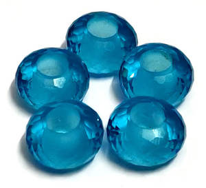 Topacio azul suizo Cuarzo 14,5mm Rondelle Big Hole Beads 5mm Drill Gemstone Big Hole Beads para hacer pulsera al por mayor - Product Image 4