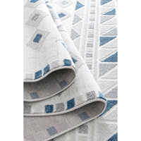 Tapis de couloir rectangulaire moelleux abstrait gris-bleu Roma 6' x 9' pour salon, salle de séjour, chambre d'enfant, cuisine