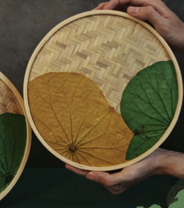 กล่องไม้ไผ่ทรงกลมทำด้วยมือพร้อมใบบัว-กล่องเก็บของรักษ์โลกและของขวัญ | Viet fargimex - Product Image 4