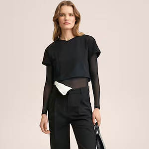 Meilleures ventes T-shirts décontractés à double couche à manches longues pour femmes, couleurs et tailles personnalisées avec logo avant teint uni pour l'été - Product Image 2