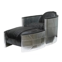 Ensemble de canapés et fauteuils de salon Aviator en cuir européen, inclinables et pivotants, avec ottoman, design moderne et luxueux, gonflable pour appartement