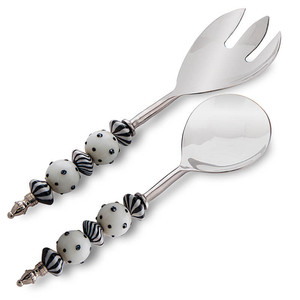 Juego de ensaladas chapadas en plata de acero inoxidable con mango de diseñador transparente, cucharas de tenedor de cubiertos de lujo para uso doméstico y restaurante - Product Image 3