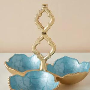 Premium Stainless Steel 3 Tier Shiny Polish Bowl Embossed High Quality Divided Bowl Best Selling New Look Hand Made <b>Nut</b> Bowl - Product Image 6