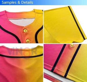 Camiseta de Béisbol con Dos Botones y Mangas Cortas para Hombre, Camisetas de Softbol Incluidas, Camiseta Deportiva de Equipo de Béisbol - Product Image 5