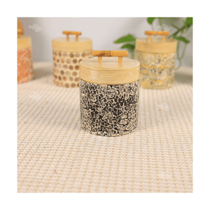 Mother of Pearl <b>Bamboo</b> <b>Jar</b> handcrafted <b>bamboo</b> shell inlay decorative storage container for jewelry and home decor Vietnam - Product Image 5