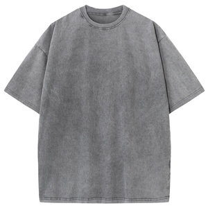 Buena calidad puro algodón sol desteñido gota hombro Vintage ácido lavado camiseta Stock de gran tamaño pesado logotipo personalizado impreso - Product Image 4