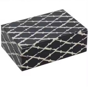 Boîte à bijoux décorative de rangement, ensemble de 6 pièces, bois et plastique, moderne, luxe, rangement pour colliers et bagues, avec taille et couleur personnalisées - Product Image 4