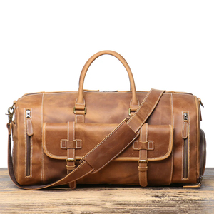 Bolsas de viaje de cuero Borgoña de alta calidad, fabricante de bolsas de lona de almacenamiento profesional para exteriores para viajeros - Product Image 4