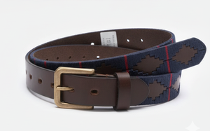 Cinturón de Cuero con Tejido para Hombre |   Cinturón Casual con Patrón Geométrico |   Hebilla de Latón |   Fabricante Mayorista OEM |   Divine International - Product Image 3