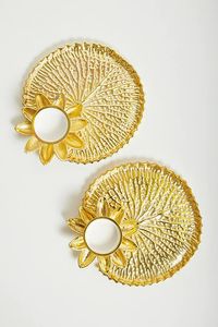 Ensemble de vaisselle de fête plateau en aluminium plaqué or avec bol à fleurs trempé fixé dedans de haute qualité avec plateau en aluminium de qualité supérieure - Product Image 2