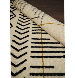 Alfombra de lana hecha a mano única de Venta caliente para interiores bohemios Alfombra Bohemia tejida a mano de lana Alfombra de lana hecha a mano moderna al precio más bajo - Product Image 4