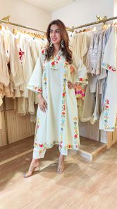 ชุดกางเกง kurti ทรงเอไลน์ผ้าคอตตอนลายดอกไม้สำหรับผู้หญิงในอินเดียชุดยาว - Product Image 2