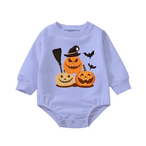 Tute per bambini per ragazze tute corte per bambini di Halloween da 6 a 9 mesi inverno zucca pipistrello maglione per bambini pagliaccetto a bolle