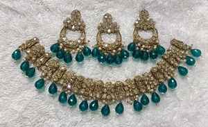 Elegante conjunto de joyería de moda AD para mujer, collar indio elegante, pendientes combinados para bodas, celebraciones culturales, regalos - Product Image 3