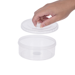 400ml Round Plastic Storage Jar with Screw-On Lid <b>Clear</b> Airtight Food <b>Container</b> for Dry Goods and Refrigerator Use - Product Image 1