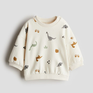 Sweat-shirt à col rond en coton pour bébé Vente en gros OEM Pull-over doux et respirant pour bébé Fabricant de vêtements pour tout-petits - Product Image 1