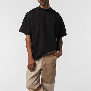 Camiseta de peso pesado con hombros caídos 100% algodón bordado personalizado e impresión Logo camiseta de secado rápido para hombre - Product Image 1