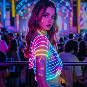 สติกเกอร์รอยสักเรืองแสงใต้แสงไฟสีดำสติกเกอร์รอยสักสำหรับปาร์ตี้ที่สนุกสนานดีไซน์ใหม่ - Product Image 1