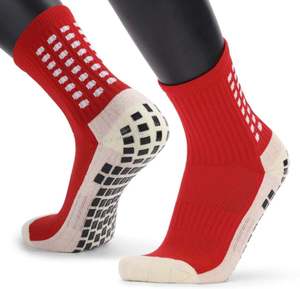 OEM Custom Half Terry <b>Cushioned</b> Cotton Nylon Sports Grip Socks Premium Quality Half Crew for <b>Basketball</b> Football Bottom Autumn - Product Image 1