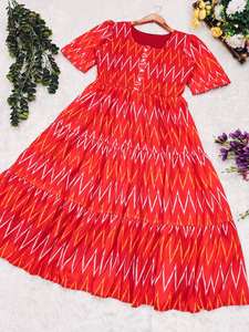 Vestido de mujer de color naranja, vestido maxi de algodón bordado, vestido de boda de diseñador. Vestido de fiesta. - Product Image 2