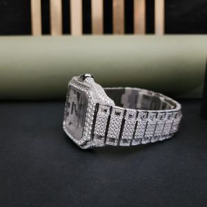 Montres de luxe en acier inoxydable avec diamants, mouvement japonais, entièrement serties de moissanite, qualité inégalée, étincelantes, mode, verre à quartz - Product Image 1