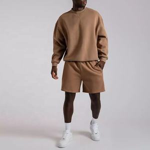 Conjunto de ropa unisex con logotipo personalizado, Sudadera con cuello redondo, pantalones para correr, venta al por mayor, forro polar de algodón 100%, estampado de diamantes de imitación a prueba de viento - Product Image 1