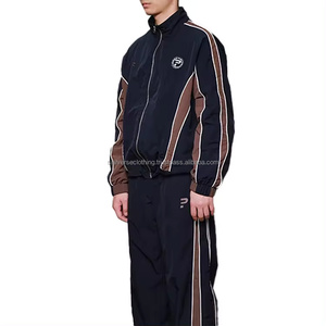 Streetwear personnalisé de haute qualité pour hommes ensemble de survêtement à fermeture éclair imprimé veste en polyester survêtement coupe-vent logo jogging de sport - Product Image 2