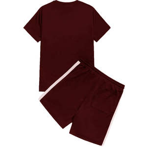 cotton, Breathable <b>Men</b> Color Block Letter Print Crop <b>Top</b> Sport <b>Shorts</b> <b>Set</b> <b>Men</b> <b>Short</b> <b>Sets</b> 2 Piece Sportswear Jogging Wear Summer - Product Image 6