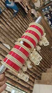 Conjuntos de brazaletes nupciales de moda india de lujo tamaños personalizados estilo Bollywood Churiyan gran oferta joyería de boda para mujer - Product Image 2