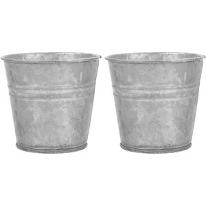 Jardinières rondes en acier galvanisé faites à la main pour la décoration de jardin de ferme en plein air, design classique vintage écologique - Product Image 4