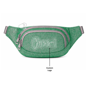 Riñonera de PU personalizada con pedrería brillante para animadoras, ajustable, con cierre de cremallera, duradera y ligera para chicas animadoras - Product Image 4