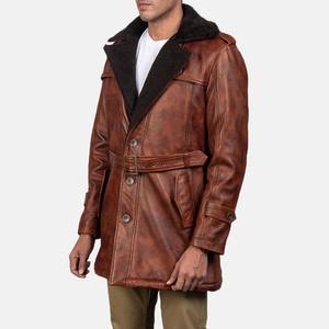 Manteau d'hiver long en fourrure pour homme en cuir véritable, dernier design, respirant, sur mesure, vente en gros - Product Image 5