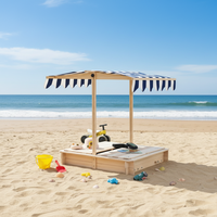 Couvercle de bac à sable en bois massif pour extérieur, grand carré, banc de sable pour enfants, résistant aux intempéries, jouet de boîte à sable en bois pour arrière-cour