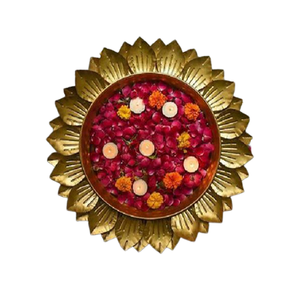 Urli en laiton doré fait main, qualité supérieure, taille personnalisée, décor floral, pour Diwali et toutes occasions. - Product Image 3