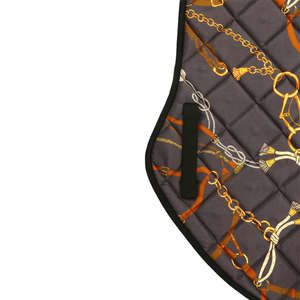 Selle de cheval personnalisée imprimée, tissu en coton respirant avec rembourrage en laine pour le dressage et le saut, norme internationale - Product Image 2