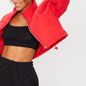 <b>Women</b> <b>Jacket</b> Fashionable Baseball <b>Lightweight</b> <b>Women</b> Winter Warmth Crop Tops Coats Trendy Denim <b>Jacket</b> For <b>Women</b> Red Colour - Product Image 6