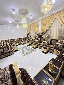 Design d'intérieur Majlis arabe, design classique moderne, ensemble élégant pour salon, sièges d'angle luxueux, design gain de place - Product Image 5