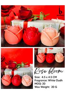 <b>Decorative</b> Rose Bloom <b>Valentine</b> Day Candle Scented Wax Candle for Home & Party for Best Wholesale Price - Product Image 2