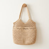 Sac fourre-tout en raphia fait main et écologique pour femme, couleur unie, style féminin, idéal pour la plage, les voyages et le shopping, avec logo personnalisé