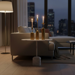 Ensemble de 3 bougeoirs en métal faits à la main |   Décoration d'intérieur minimaliste |   Éclairage décoratif |   Accessoires pour hôtel et salon - Product Image 2