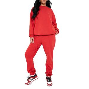 Trajes de sudor lavados con ácido, chándal con LOGO personalizado, 2 piezas, Color sólido, sudaderas con capucha informales para mujer, traje de manga larga, Jogger, deportes, gimnasio, suéter, conjunto de dos piezas, WomenPop, 100% algodón, Terry, Trac de gran tamaño - Product Image 1