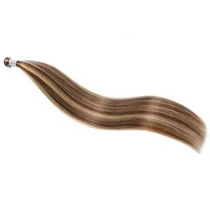 Extensions de cheveux 100% Remy I-Tip # 4/27 Mèches châtain brun et blond bronzé - Product Image 4