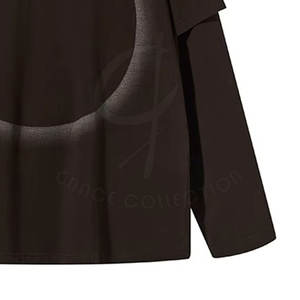 Camiseta de doble capa de confort diario de diseño moderno para mujer para estilo de patrón personalizado ¡Traje de aspecto informal en capas con estilo! - Product Image 4